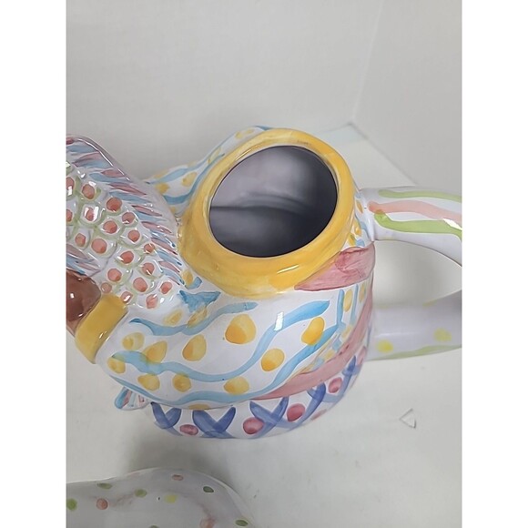 Cat Holding Fish Teapot Hand Painted World Bazaars Inc. - Picture 6 of 8